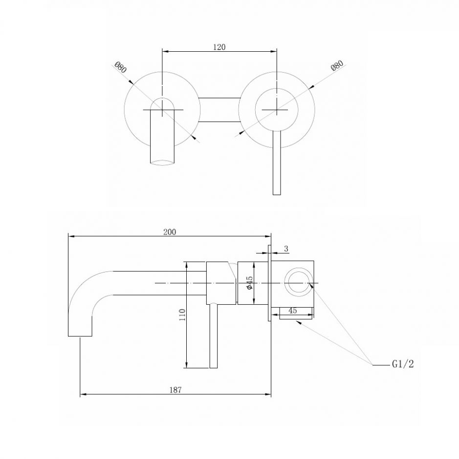 Смеситель ABBER Wasser Kreis AF8112NG для раковины скрытого монтажа, никель ФОТО