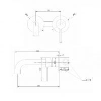 Смеситель ABBER Wasser Kreis AF8112NG для раковины скрытого монтажа, никель схема 2