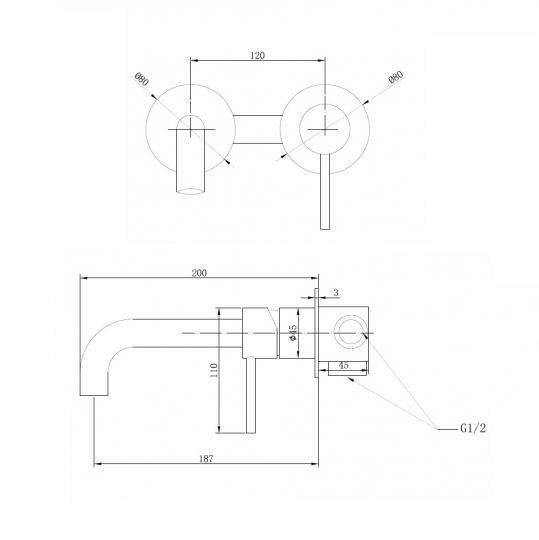 Смеситель ABBER Wasser Kreis AF8112NG для раковины скрытого монтажа, никель схема 2