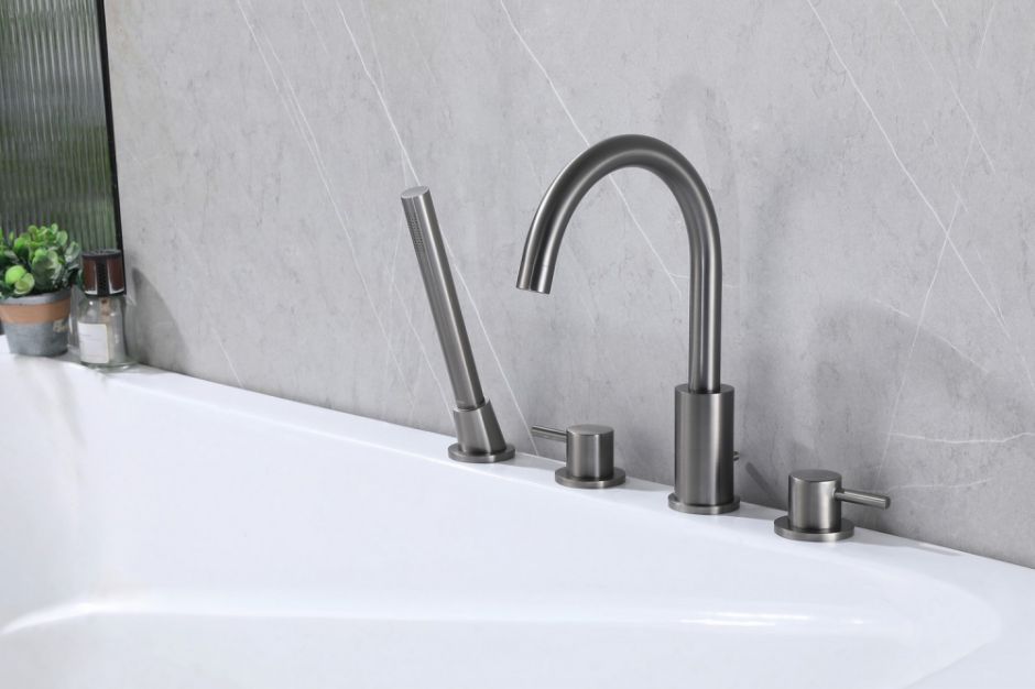 Смеситель ABBER Wasser Kreis AF8113NG на борт ванны, никель ФОТО