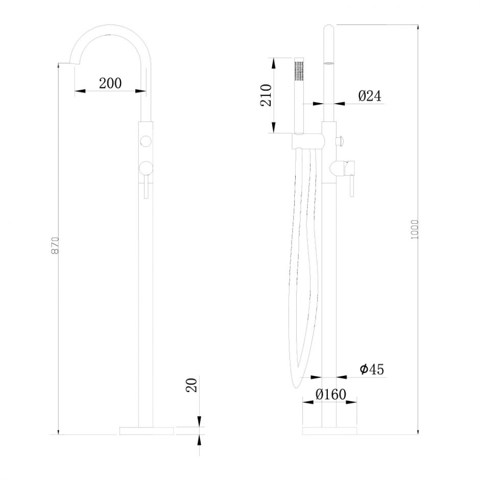 Смеситель ABBER Wasser Kreis AF8115NG напольный для ванны, никель ФОТО