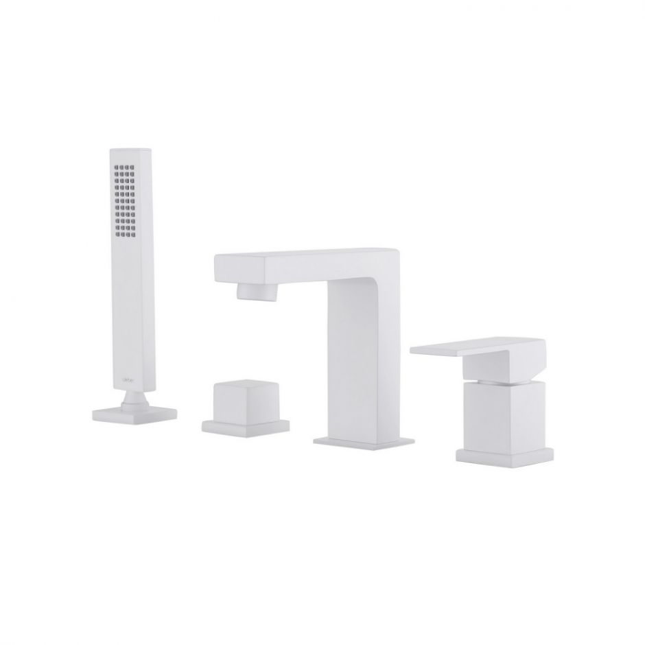 Изображение Смеситель ABBER Daheim AF8213W на борт ванны, белый матовый