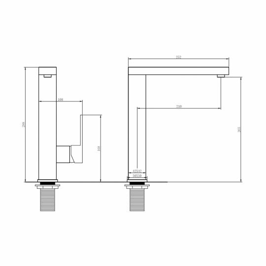 Смеситель ABBER Daheim AF8214SP для кухни, сатин схема 2