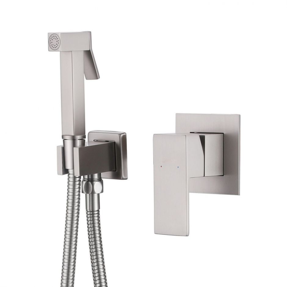 Смеситель ABBER Daheim AF8225SP с гигиеническим душем, сатин