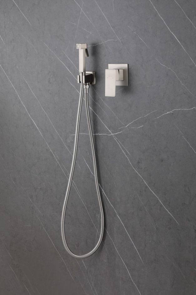 Смеситель ABBER Daheim AF8225SP с гигиеническим душем, сатин ФОТО