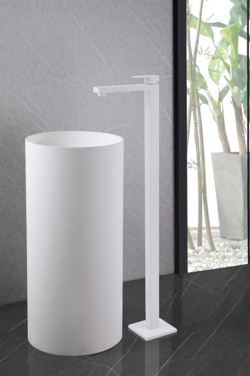 Смеситель ABBER Daheim AF8241W напольный для раковины, белый матовый схема 3