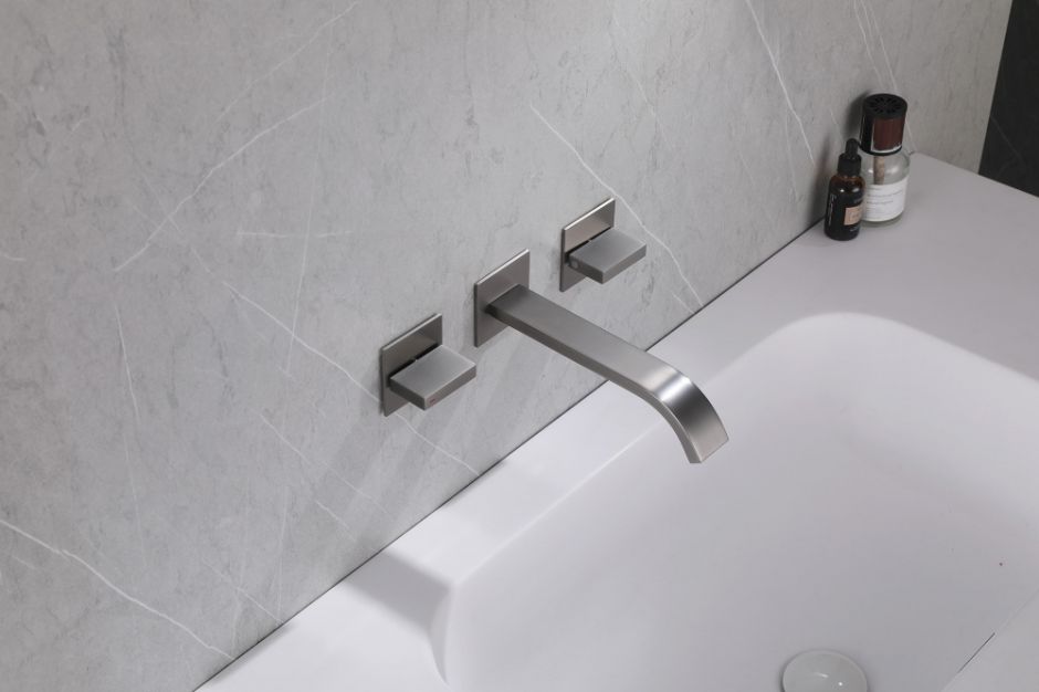 Смеситель ABBER Wasserfall AF8612NG для раковины скрытого монтажа, никель ФОТО