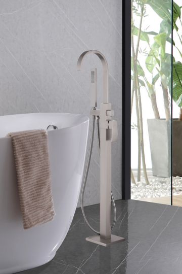 Смеситель ABBER Wasserfall AF8615SP напольный для ванны с душем, сатин схема 3