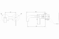 Смеситель ABBER Wasser Kreis AF8112G для раковины скрытого монтажа, золото матовое схема 2