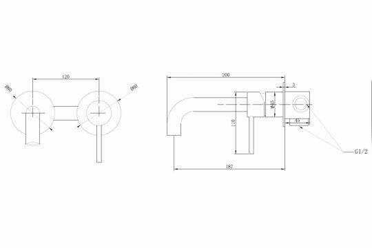 Смеситель ABBER Wasser Kreis AF8112G для раковины скрытого монтажа, золото матовое схема 2