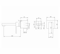 Смеситель ABBER Daheim AF8212NG для раковины скрытого монтажа, никель схема 2 Смеситель ABBER Daheim AF8212NG для раковины скрытого монтажа, никель схема 2