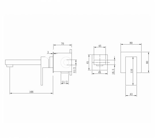 Смеситель ABBER Daheim AF8212NG для раковины скрытого монтажа, никель схема 2 Смеситель ABBER Daheim AF8212NG для раковины скрытого монтажа, никель схема 2