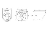 Комплект подвесной унитаз ABBER Bequem AC1100T белый с инсталляцией AC0105 и кнопкой AC0121 хром схема 2 Комплект подвесной унитаз ABBER Bequem AC1100T белый с инсталляцией AC0105 и кнопкой AC0121 хром схема 2