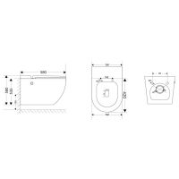 Унитаз ABBER Bequem AC1108PMB подвесной черный матовый с импульсным смывом схема 2