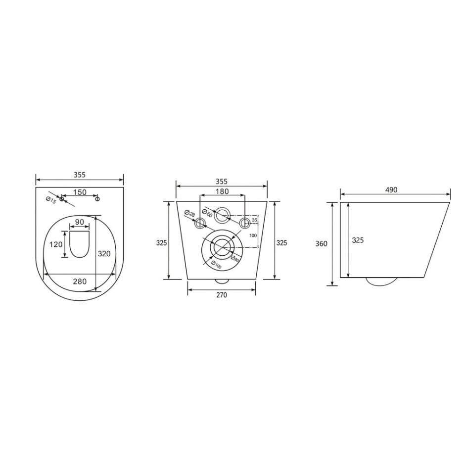 Унитаз ABBER Bequem AC1102TMW подвесной белый матовый, безободковый, смыв торнадо ФОТО