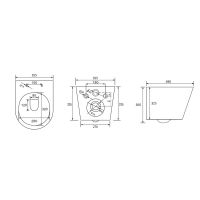 Унитаз ABBER Bequem AC1102TMW подвесной белый матовый, безободковый, смыв торнадо схема 2