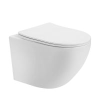 Унитаз ABBER Bequem AC1100T подвесной белый, безободковый, смыв торнадо схема 1