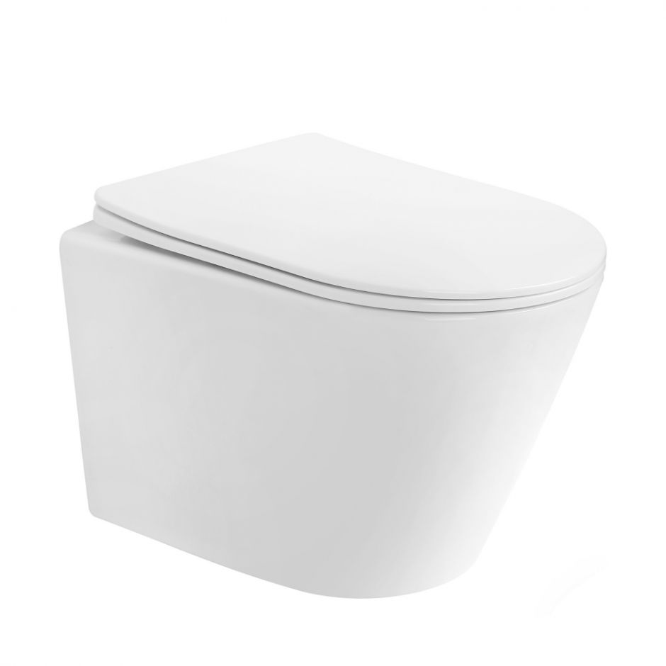 Изображение Унитаз ABBER Bequem AC1102T подвесной белый, безободковый, смыв торнадо