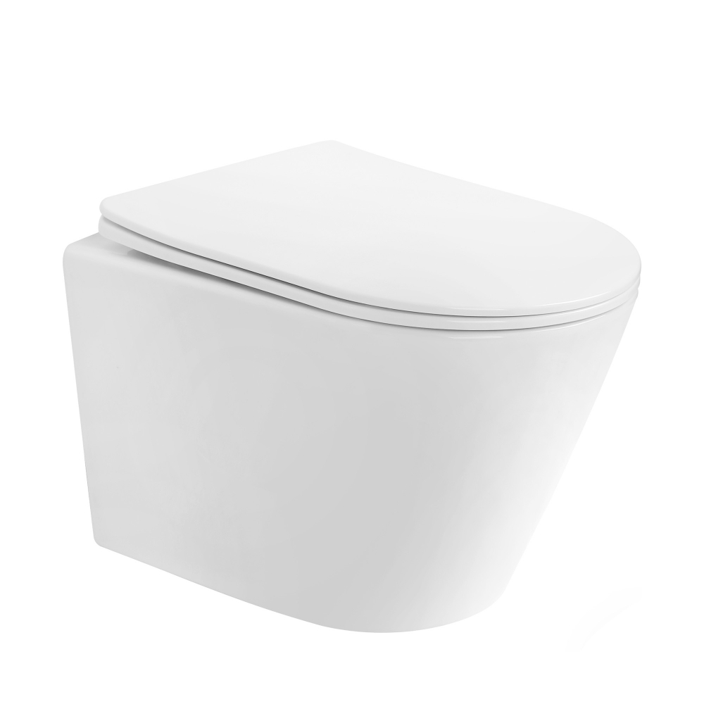 Унитаз ABBER Bequem AC1102T подвесной белый, безободковый, смыв торнадо цена от 13 600 ₽ Фото Унитаз ABBER Bequem AC1102T подвесной белый, безободковый, смыв торнадо