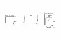 Биде ABBER Bequem AC1152 приставное белое схема 2