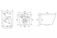 Унитаз ABBER Rechteck AC1201T подвесной белый, безободковый, смыв торнадо схема 2