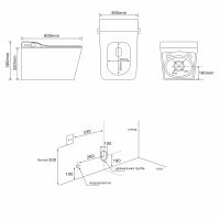 Электронный унитаз-биде ABBER Rechteck AC1215S подвесной белый схема 2