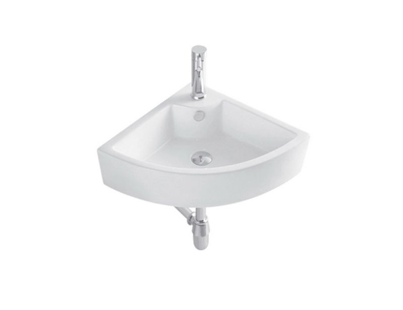 Раковина подвесная угловая AQUATEK AQ5166A-00 универсальная установка