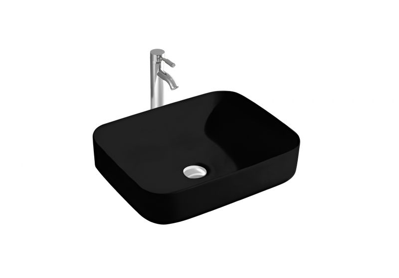 Раковина накладная для установки на столешницу AQUATEK ВЕГА AQ5515-MB матовый черный