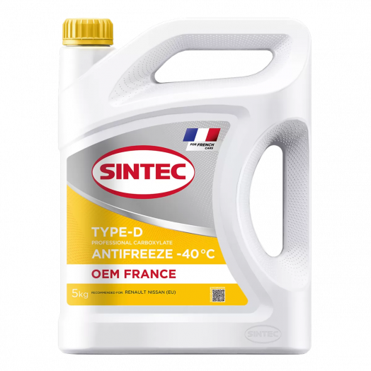 Sintec Antifreeze OEM France Type-D yellow -40 °С, 5кг
