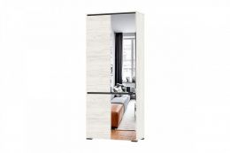 ГРЕТТА Шкаф 2С2ЗР с зерк. (ш900*г411*в2120мм), дуб крафт белый-антрацит/ дуб крафт белый