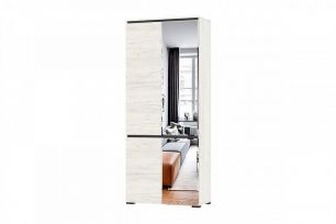 ГРЕТТА Шкаф 2С2ЗР с зерк. (ш900*г411*в2120мм), дуб крафт белый-антрацит/ дуб крафт белый