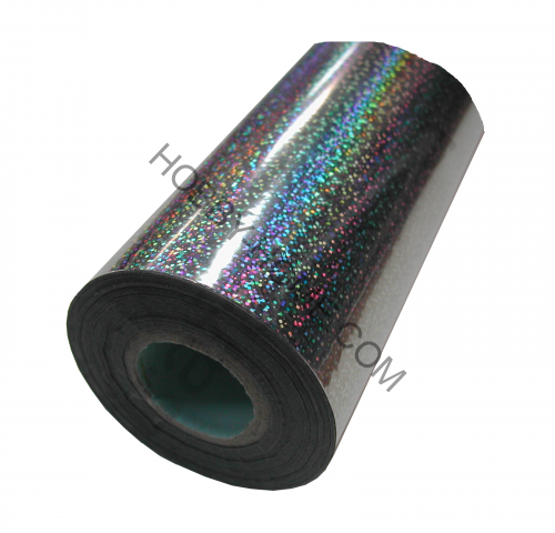 Фольга для переноса на ткань B18 Серебряный песок, Рулонная, 640/210 мм, 120 м, голография