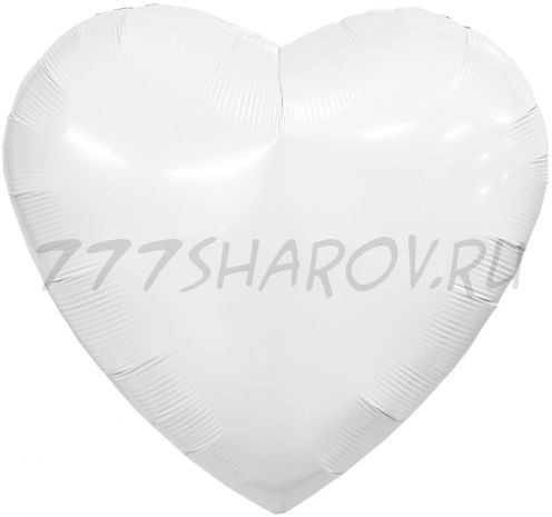 СЕРДЦЕ БЕЛОЕ ФОЛЬГИРОВАННОЕ (36" / 91 СМ.) С ГЕЛИЕМ