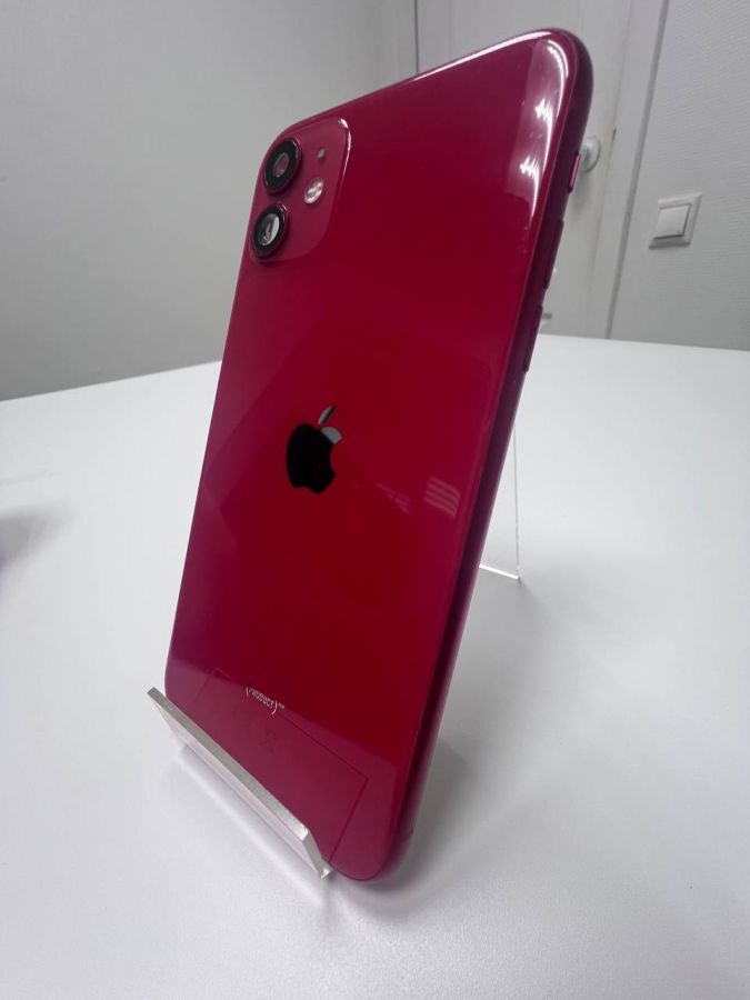 Apple iPhone корпус 11 сборе со шлейфами, стеклом камеры оригинал с разбора (снятый) царапины красный