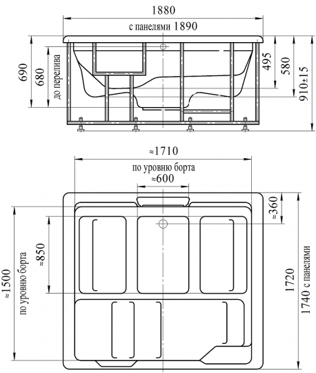 Мини-бассейн Radomir Цезарь 1-30-0-0-0-0501Б 190x174 схема 2