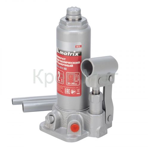 Домкрат гидравлический бутылочный, 2 т, высота подъема 181-345 мм Matrix