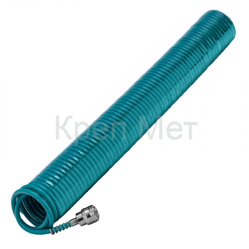 Полиуретановый спиральный шланг профессиональный BASF, 15 м, с быстросъемными соединением Stels