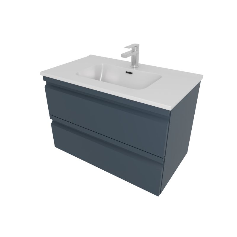 Тумба с раковиной Aquatek 80см ВЕГА, 2 ящика, цвет серый матовый AQ77080-MG