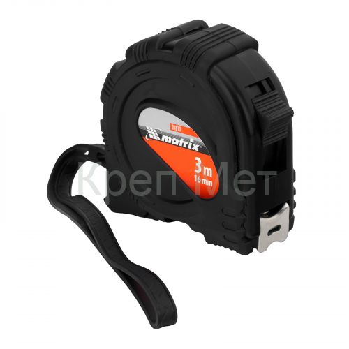 Рулетка Black,3 м х 16 мм,обрезиненный корпус Matrix