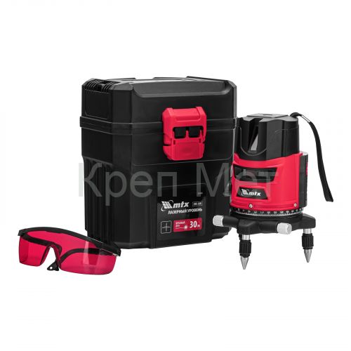 Лазерный уровень CRX-30R, 30 м, красный луч, батарейки, резьба 5/8" MTX