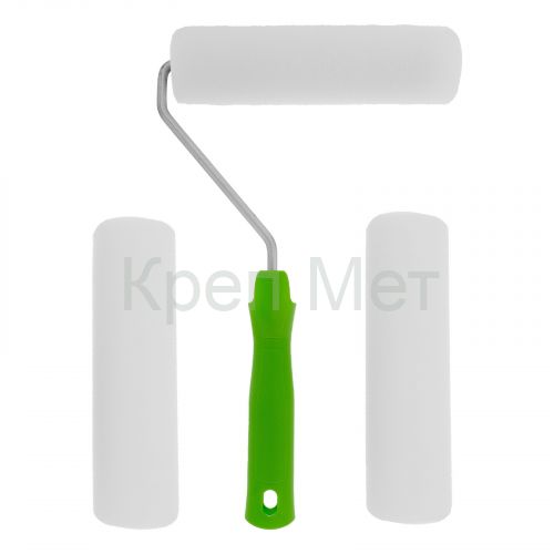 Валик "Поролон" с ручкой и 2 шубки 180 мм, D 42 мм D ручки 6 мм Сибртех