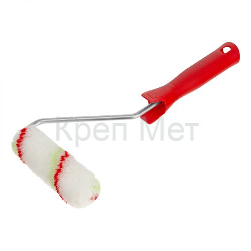 Мини-валик в сборе "Эмали", 110 мм, ворс 12 мм, D 16 мм, D ручки 6 мм, полиамид, полиакрил Сибртех