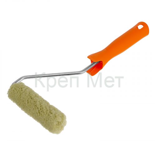 Мини-валик в сборе "Фасадные работы", 110 мм, ворс 12 мм, D 16 мм, D ручки 6 мм, полиакрил, полиэстер Сибртех