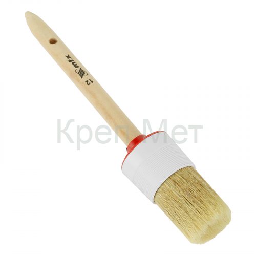 Кисть круглая №12 (45 мм) натуральная щетина, деревянная ручка MTX