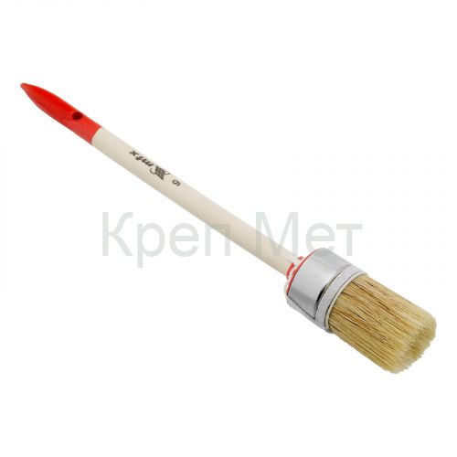 Кисть круглая, Профи №6 (30 мм) натуральная щетина, деревянная ручка MTX