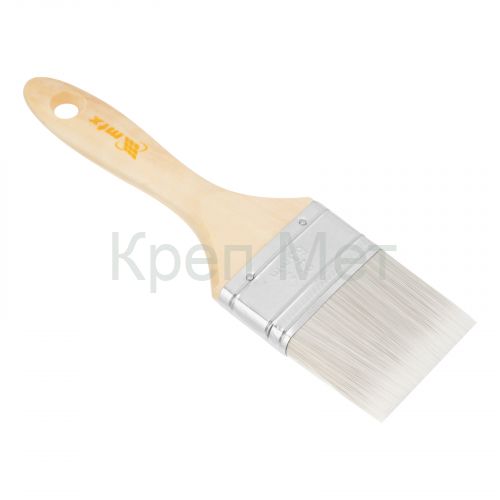 Кисть плоская для лаков "Евро" 2.5", искусственная щетина, деревянная ручка MTX