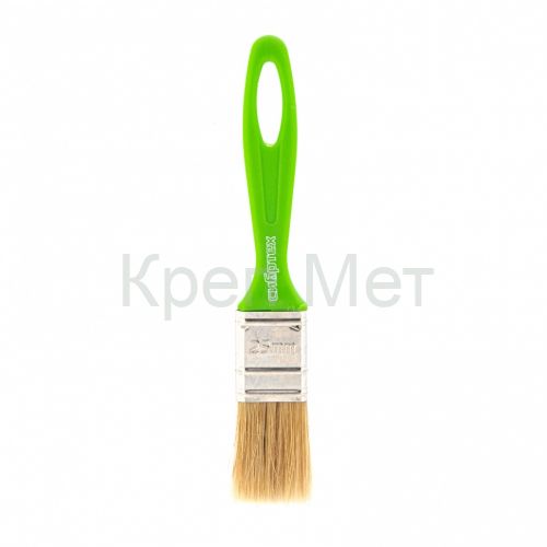 Кисть флейцевая "Евро", 25 x 8, натуральная щетина, пластиковая ручка Сибртех