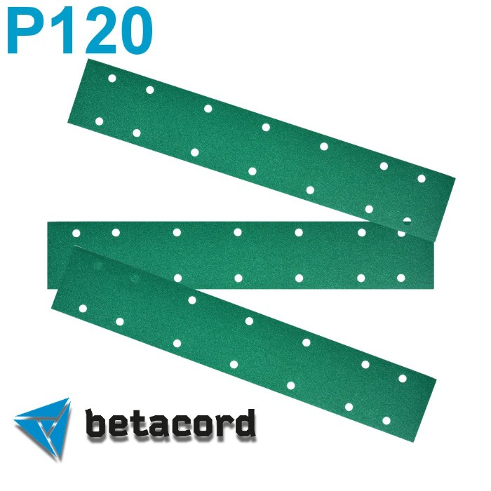 Betacord Malahit P120 Абразивная полоска 70х420мм. 14 отверстий, в упаковке 100шт.