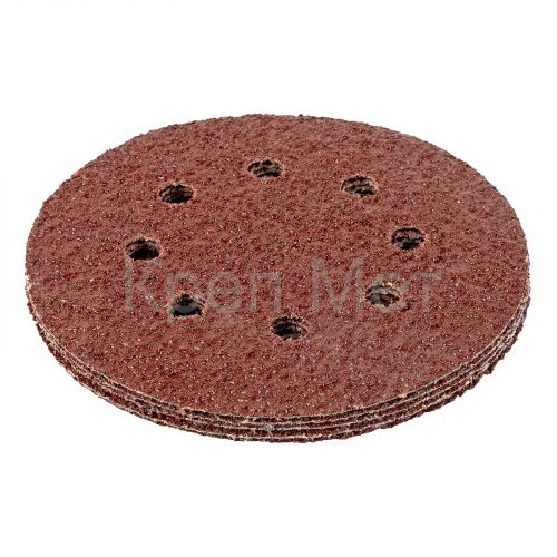 Круг абразивный на ворсовой подложке под "липучку", перфорированный, P 24, 125 мм, 5 шт Matrix