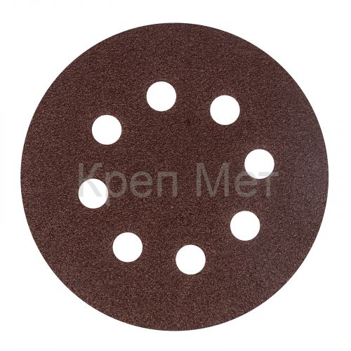 Круг абразивный на ворсовой подложке под "липучку", перфорированный, P 60, 125 мм, 5 шт Сибртех